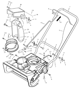 Handle Assembly Diagram and Parts List for 6210700X116NA-PM40 2007 Briggs and Stratton Snow Blower